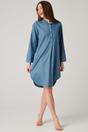 Teal "Stornoway" Herringbone Brushed Cotton Nightshirt, Image 1 of 2