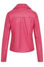 Fuchsia Classic Brando Biker Leather Jacket, Image 5 of 8