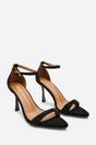 Black 'Indira' Suede Sparkling Heeled Sandals, Image 4 of 6