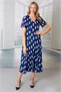 Navy Julianna Polka Dot Mesh Godet Midi Dress, Image 1 of 3