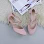Light Pink AJVANI Light Pink Mid Heel Crossed Straps Court Shoes, Image 4 of 6