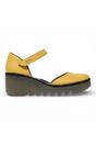 Yellow Womens Durable Wedge Sandals-BISO305FLY, Image 1 of 4