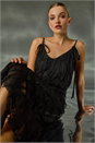 Black Dusk Frill Stretch Maxi Dress, Image 8 of 8