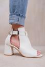 White 'Lisa' Block Heels, Image 3 of 3