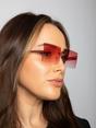 Pink SVNX Pink Square Rimless Sunglasses with Ombre Lens, Image 5 of 5