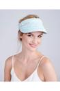 Turqouise Vera - Shell Beaded Straw Sun Visor - Light Turquoise, Image 1 of 1