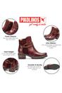 Red Womens Casual Heel Ankle Boots W1T8906C2, Image 3 of 7