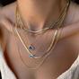 Gold Transparent Glass Evil Eye Sterling Silver Necklace, Image 2 of 4
