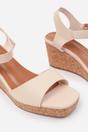 Cream Imelda Wedge Sandals With Buckle Ankle Strap, Image 4 of 5
