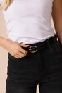 Black Oval Gold Buckle Belt, Image 1 of 4