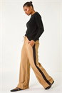 Tan Side Stripe Wide Leg Trouser, Image 2 of 7
