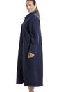 Navy Camille Lingerie Navy Soft Fleece Floral Button Up Housecoat, Image 3 of 5