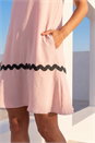 Light Pink Ric Rac Trim Swing Dress, Image 4 of 4