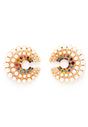 White Pearl Swirl Hoop Earrings, Image 1 of 5