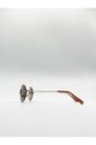 Gold Round Metal Frame Sunglasses, Image 3 of 5
