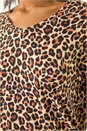 Natural  Animal Print V-Neck Tunic Stretch Top, Image 5 of 5