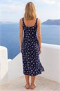 Navy  Palm Print Jersey Midi Dress, Image 3 of 4