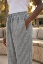 Black Petite Metallic Stripe Cropped Trouser, Image 4 of 4