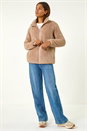 Taupe Soft Sherpa Fleece Jacket, Image 2 of 6