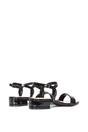 Black XY LONDON Black 'Moana' Strappy Low Block Heels With Ankle Strap, Image 4 of 5