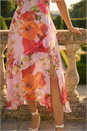 Mauve Floral Painted Frill Midi Dress, Image 4 of 4