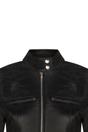 Black Womens Leather Moto Biker Jacket-Braga, Image 4 of 4