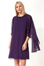Purple Embellished Trim Chiffon Dress, Image 1 of 5