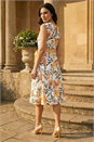 Ivory  Floral Print Lace Stretch Dress, Image 3 of 4