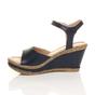 Navy Blue AJVANI Navy Blue High Wedge Heels Ankle Strap Cork Sandals, Image 3 of 6
