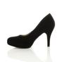 Black AJVANI Black Mid High Heel Court Shoes, Image 3 of 6