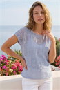 Blue Lace Overlay Top, Image 1 of 4