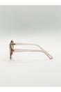 Brown Heart Sunglasses with Gem Detail in Champagne, Image 4 of 6