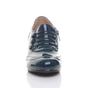 Navy Blue AJVANI Navy Blue Mid Cuban Heel Brogue Button Ankle Boots, Image 6 of 6
