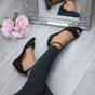 Black AJVANI Black Mid Wedge Heel Ankle Strap Sandals, Image 5 of 6