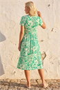 Green Petite Tropical Pocket Stretch Midi Dress, Image 3 of 4