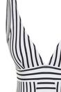 Multi Striped Plunge Neck Panelled Swimsuit, Image 2 of 4