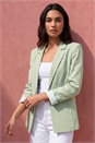 Green Textured Light Weight Blazer, Image 1 of 5