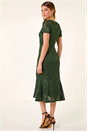 Green Leaf Lace Sequin Midi Dress, Image 3 of 5