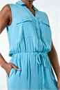 Light Blue  Button Through Utility Playsuit, Image 5 of 5