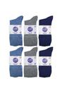 Blue 12 Pairs Diabetic Bamboo Socks, Image 2 of 5