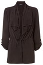Black Waterfall Drawstring Waist Jacket, Image 5 of 5