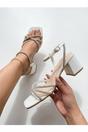 White iKrush White Willow Rhinestone Block Heel Sandals, Image 5 of 8