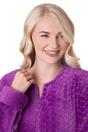 Purple Camille Lingerie Purple Supersoft Zip Front Embossed Housecoat, Image 5 of 5