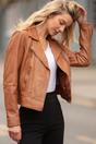 Brown Ashwood Leather Brown 'Ciara' Real Leather Biker Jacket, Image 1 of 5