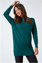 Emerald Longline High Neck Tunic Jumper , Image 1 of 5