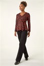 Orange Textured Crepe Tie Waist Top, Image 2 of 5
