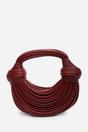 Maroon Blossom Curved Metallic Shoulder Bag, Image 1 of 6