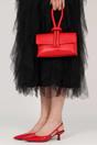 Red Sarta Red Italian Leather Wristlet Clutch Bag, Image 2 of 5