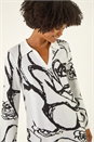Ivory  Floral Abstract Knit Dress, Image 4 of 5