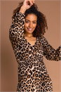 Neutral Animal Print Midi Dress, Image 4 of 5